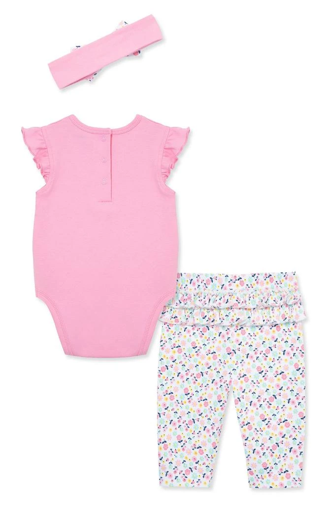 商品Little Me|Butterfly Cotton Bodysuit, Leggings & Headband Set,价格¥53,第2张图片详细描述