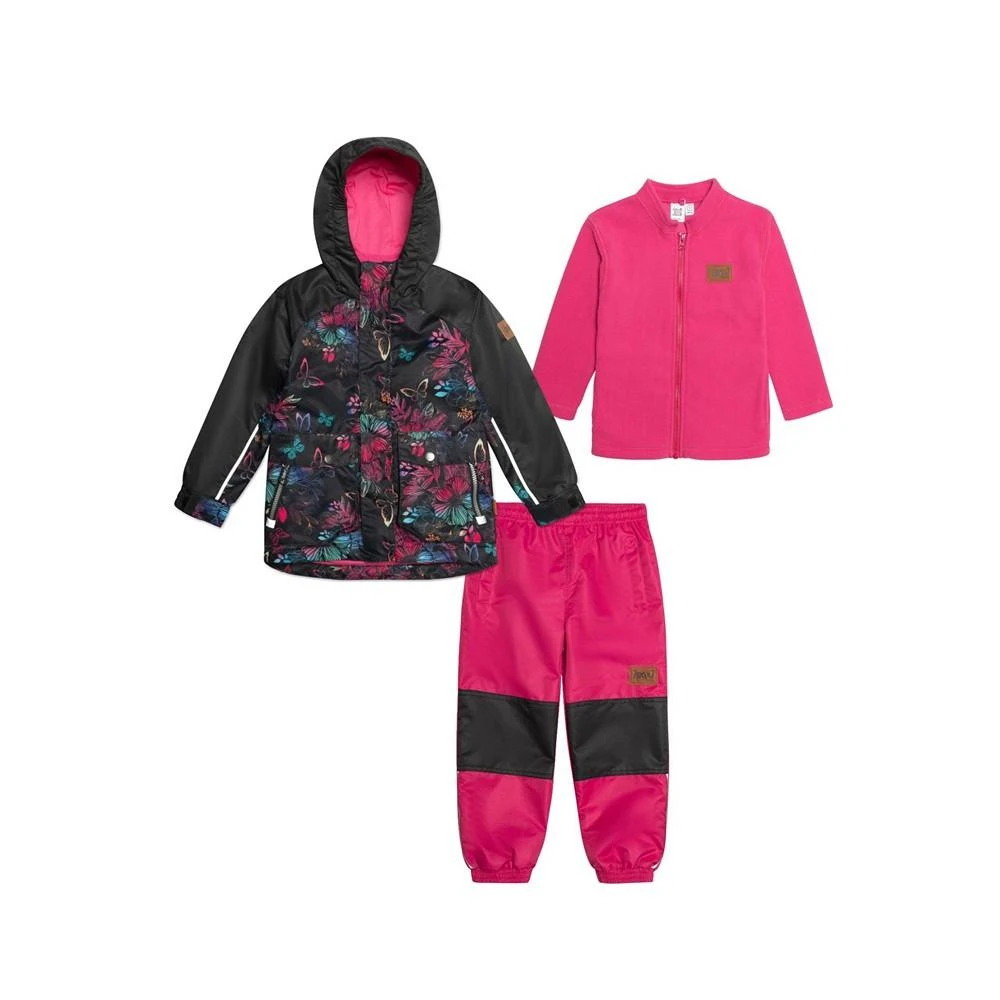 商品Deux par Deux|Girl Printed 3 In 1 Rain Set Black Butterflies & Fuchsia Pink - Toddler|Child,价格¥462,第1张图片