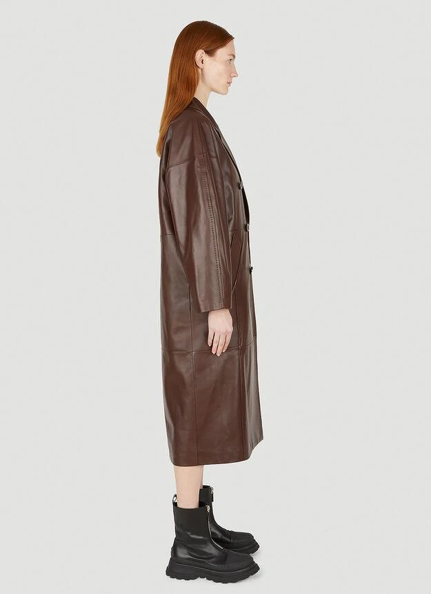 商品Max Mara|Ussuri Leather Trench Coat in Brown,价格¥17835,第3张图片详细描述