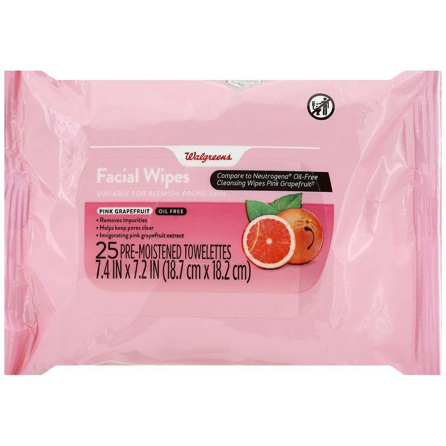 商品Walgreens|Facial Wipes - Pink Grapefruit,价格¥59,第1张图片