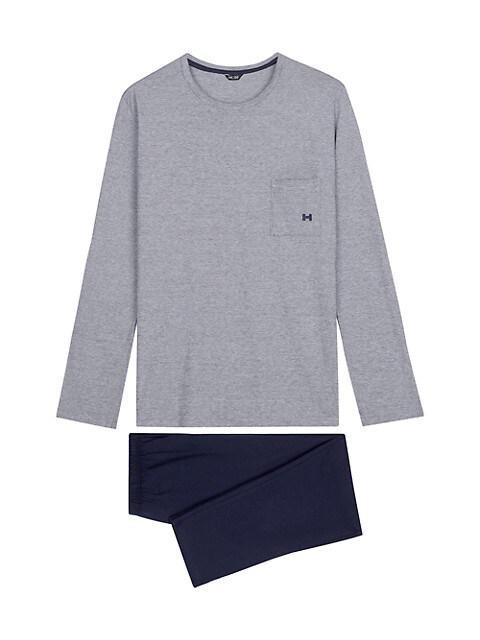 商品HOM|2-Piece Long-Sleeve Top & Pants Pajama Set,价格¥853,第7张图片详细描述