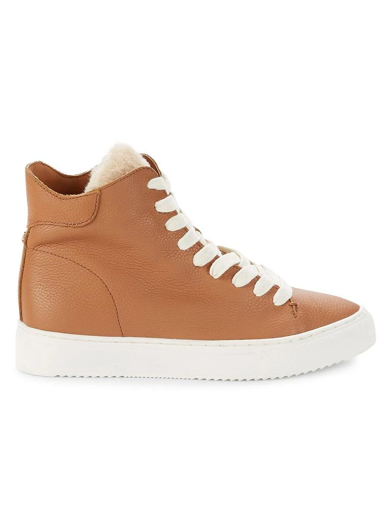 商品Sam Edelman|Pence Faux Fur-Trim Leather High-Top Sneakers,价格¥198,第1张图片