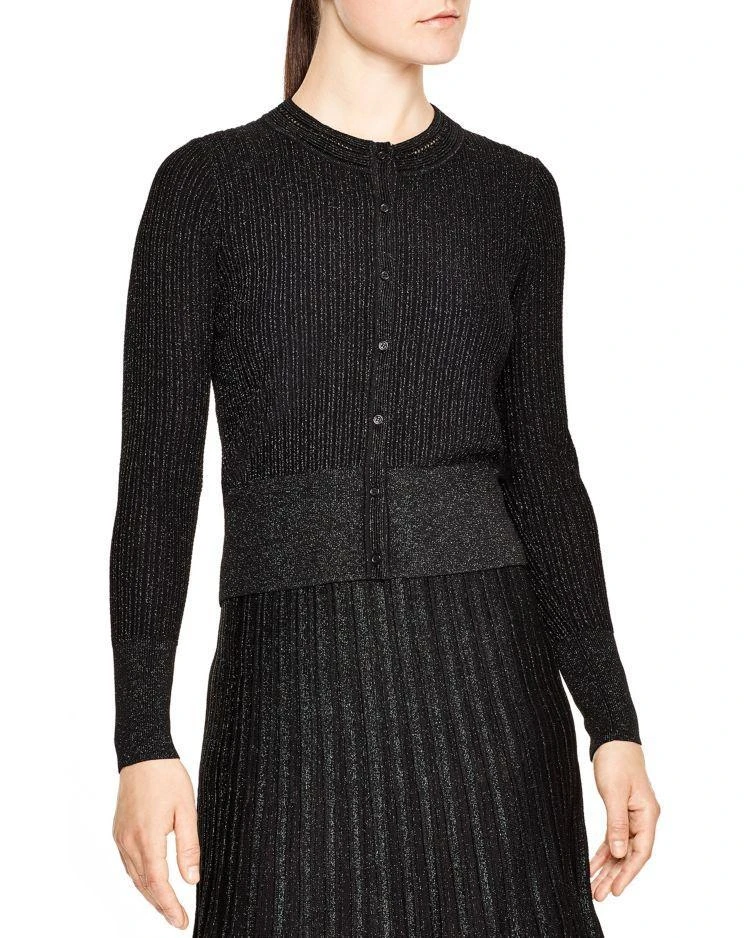 商品Sandro|Nancy Cropped Button-Up Cardigan,价格¥926,第1张图片