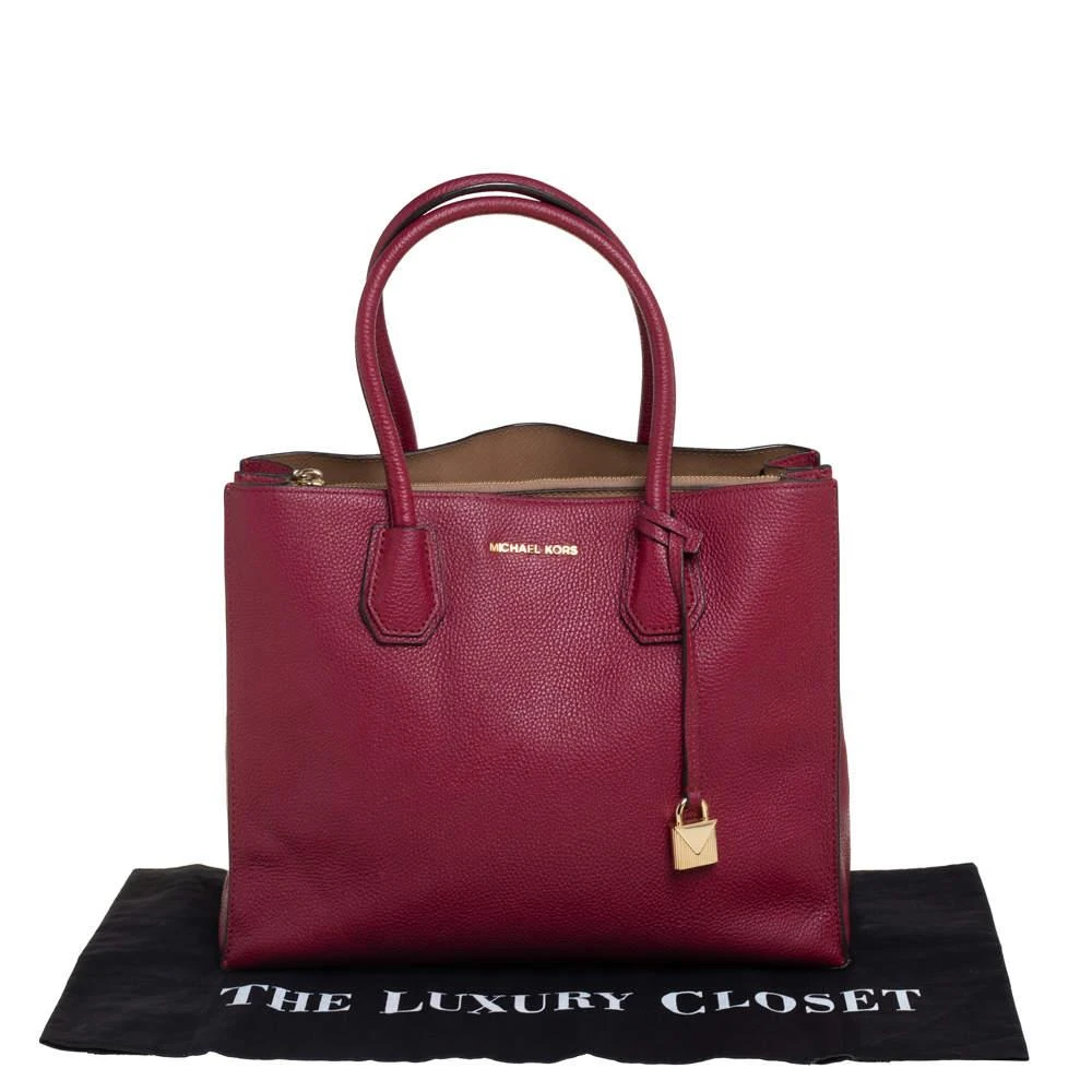 Michael Kors Burgundy Grained Leather Large Mercer Tote 商品