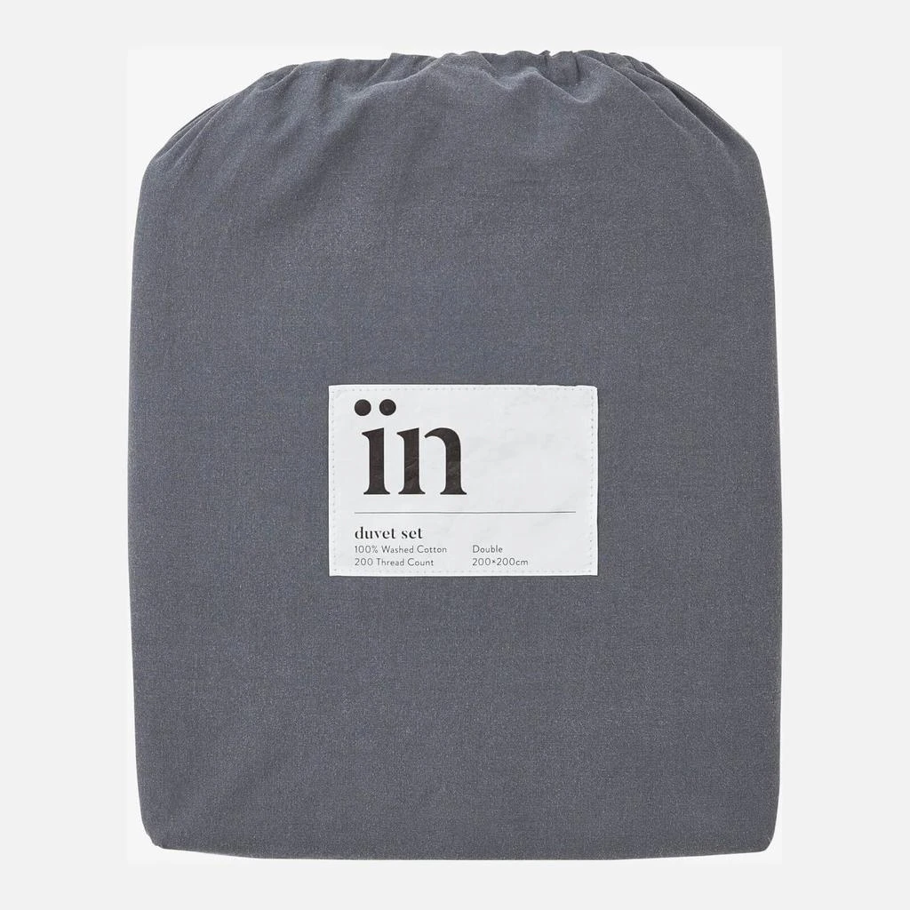 商品in homeware|ïn home Washed Cotton Duvet Set - Dark Grey,价格¥243,第5张图片详细描述