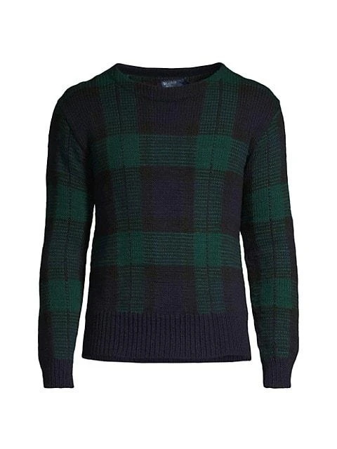 商品Ralph Lauren|Plaid Crewneck Pull-Over Sweater,价格¥2084,第1张图片