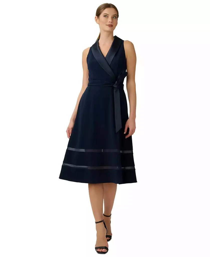 商品Adrianna Papell|Women's Fit & Flare Tuxedo Dress,价格¥488,第1张图片