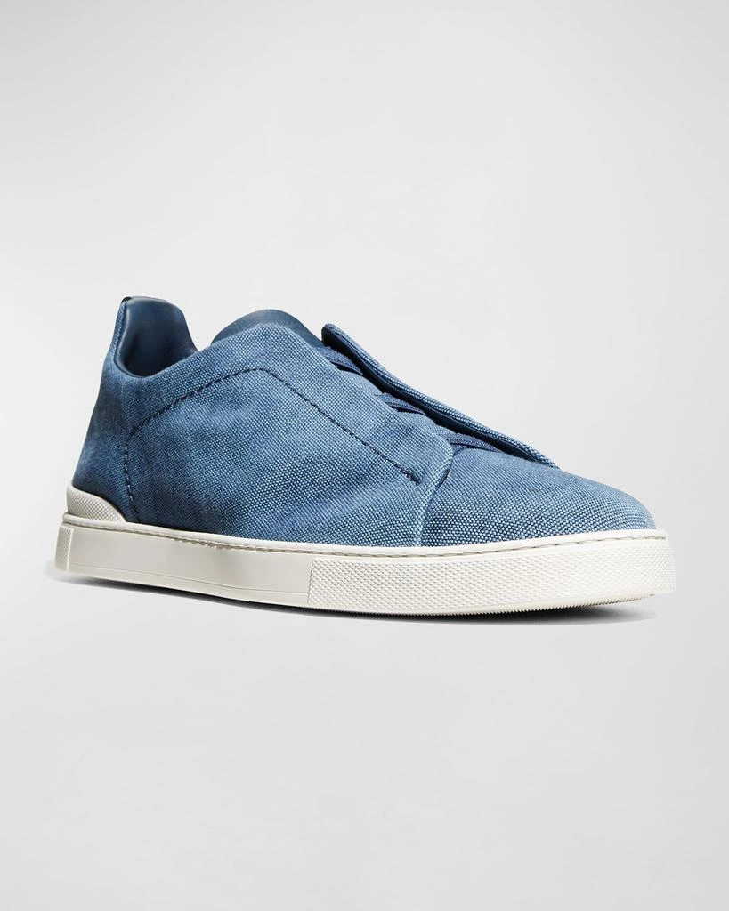 商品Zegna|Men's Canvas Slip-On Low-Top Sneakers,价格¥4901,第2张图片详细描述