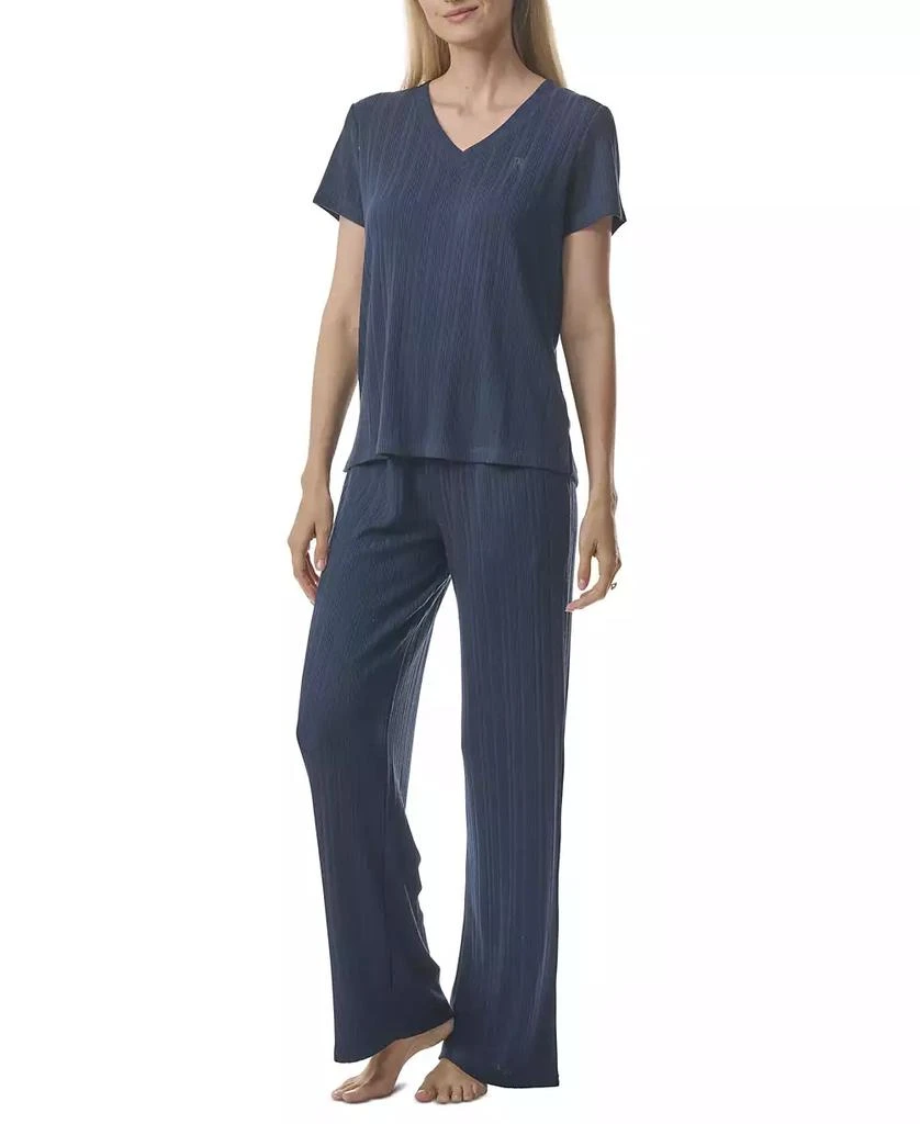 商品Tommy Hilfiger|Women's 2-Pc. Short-Sleeve Ribbed Pajamas Set,价格¥155,第5张图片详细描述