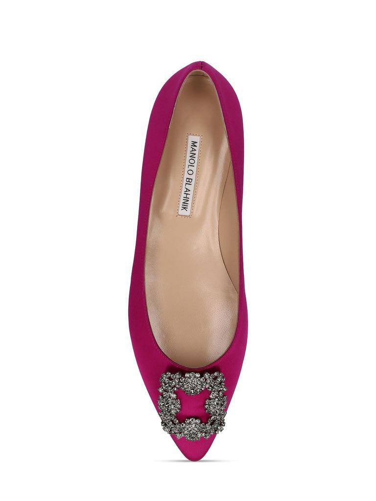 商品Manolo Blahnik|10mm Hangisi Silk Satin Flats,价格¥8207,第4张图片详细描述