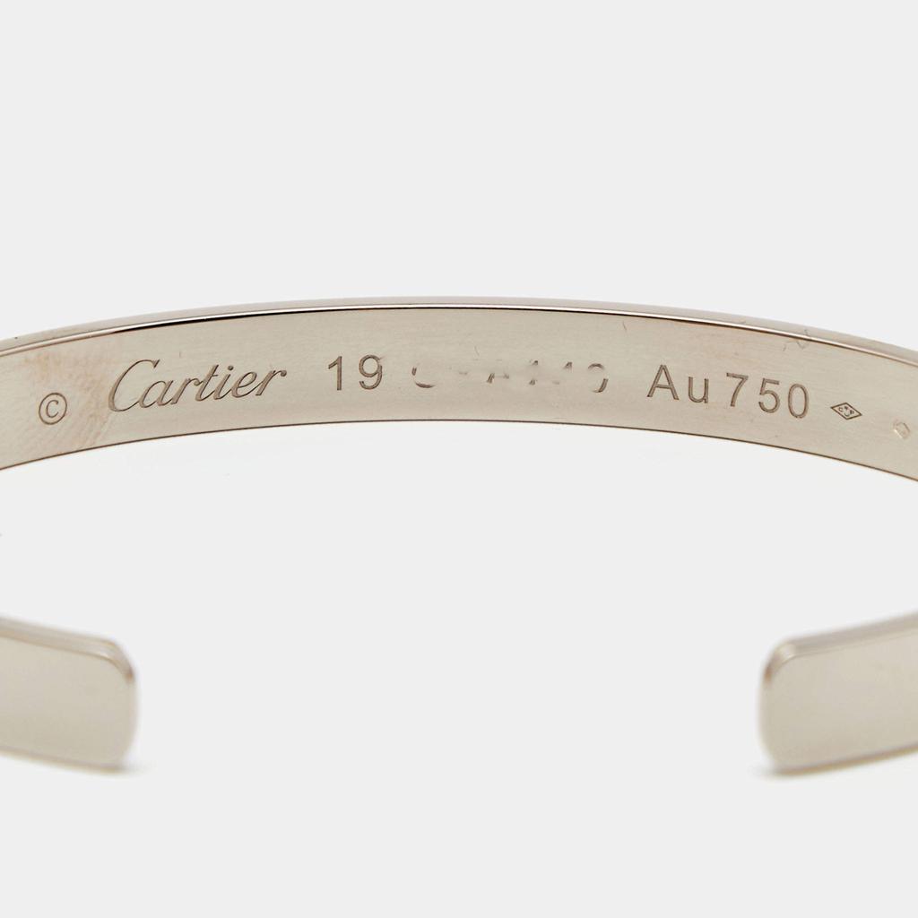Cartier Love 18k White Gold Open Cuff Bracelet 19商品第4张图片规格展示