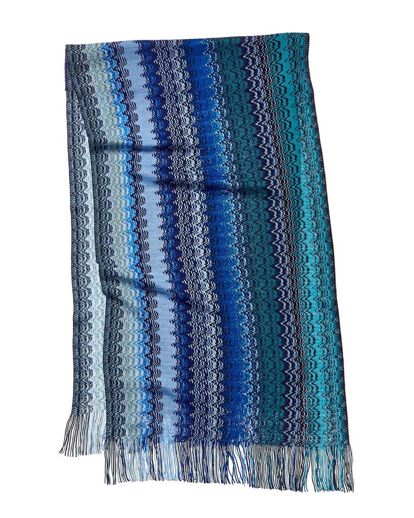 Missoni Wool-Blend Scarf, Blue商品第2张图片规格展示