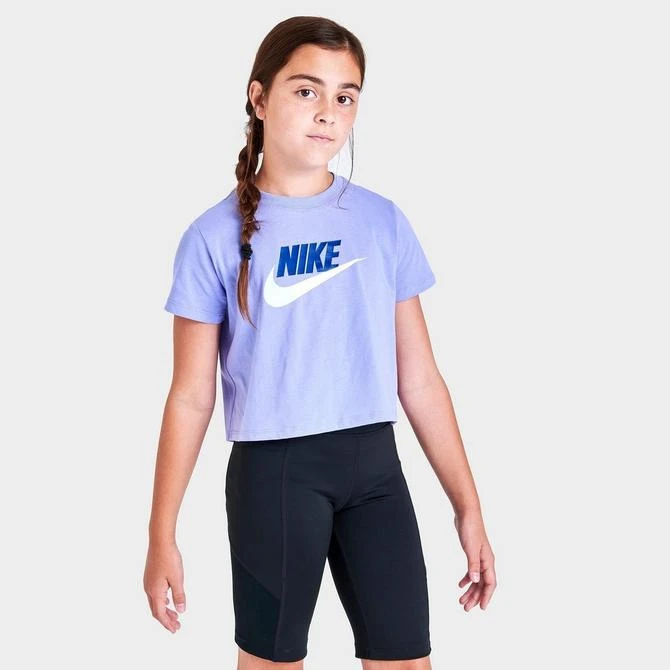 商品NIKE|Girls' Nike Sportswear Cropped Futura T-Shirt,价格¥75,第3张图片详细描述