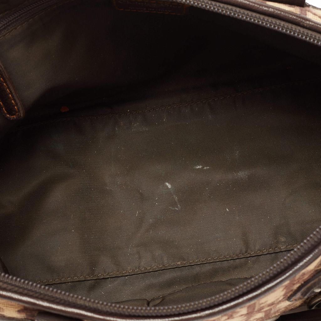 Dior Brown/Beige Oblique Canvas and Leather East/West Boston Bag商品第7张图片规格展示
