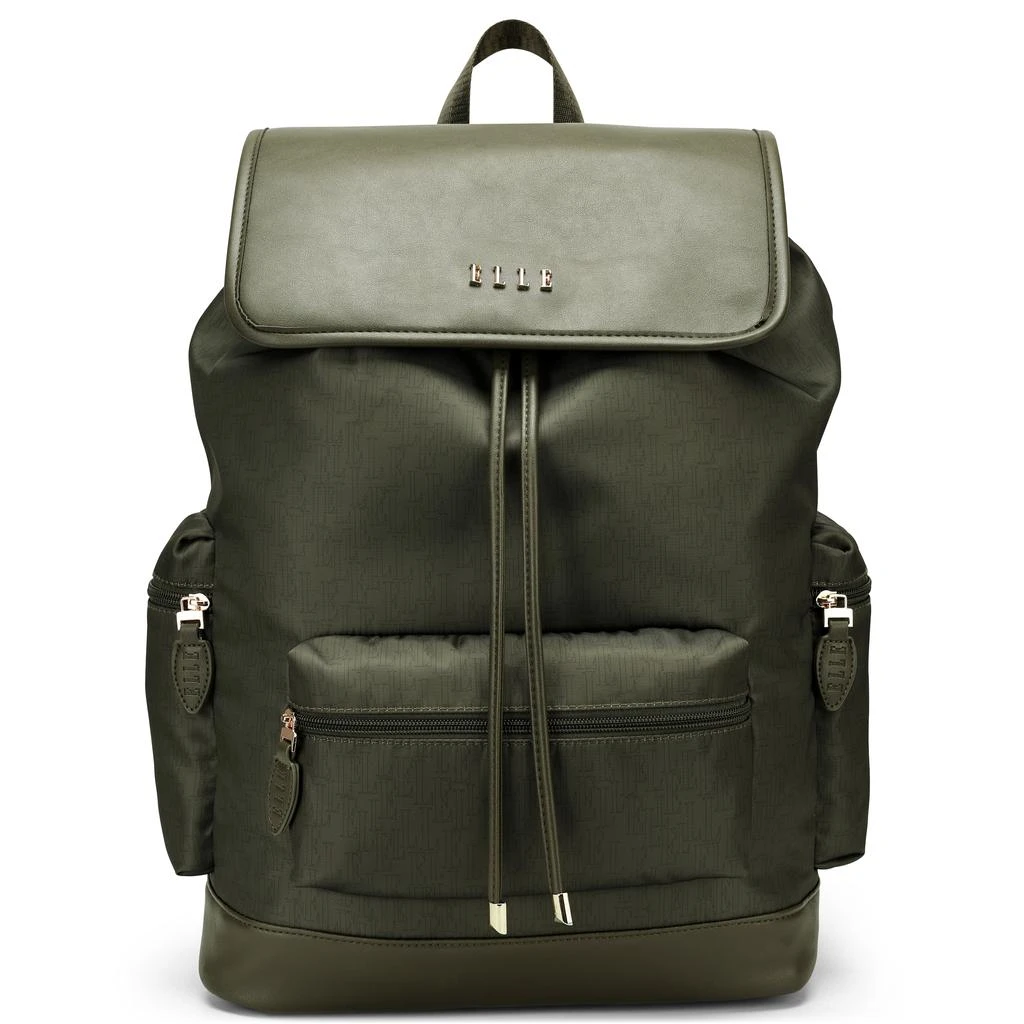 商品ELLE|Wayfarer 23L Monogram Travel Backpack | Olive Green,价格¥473,第1张图片