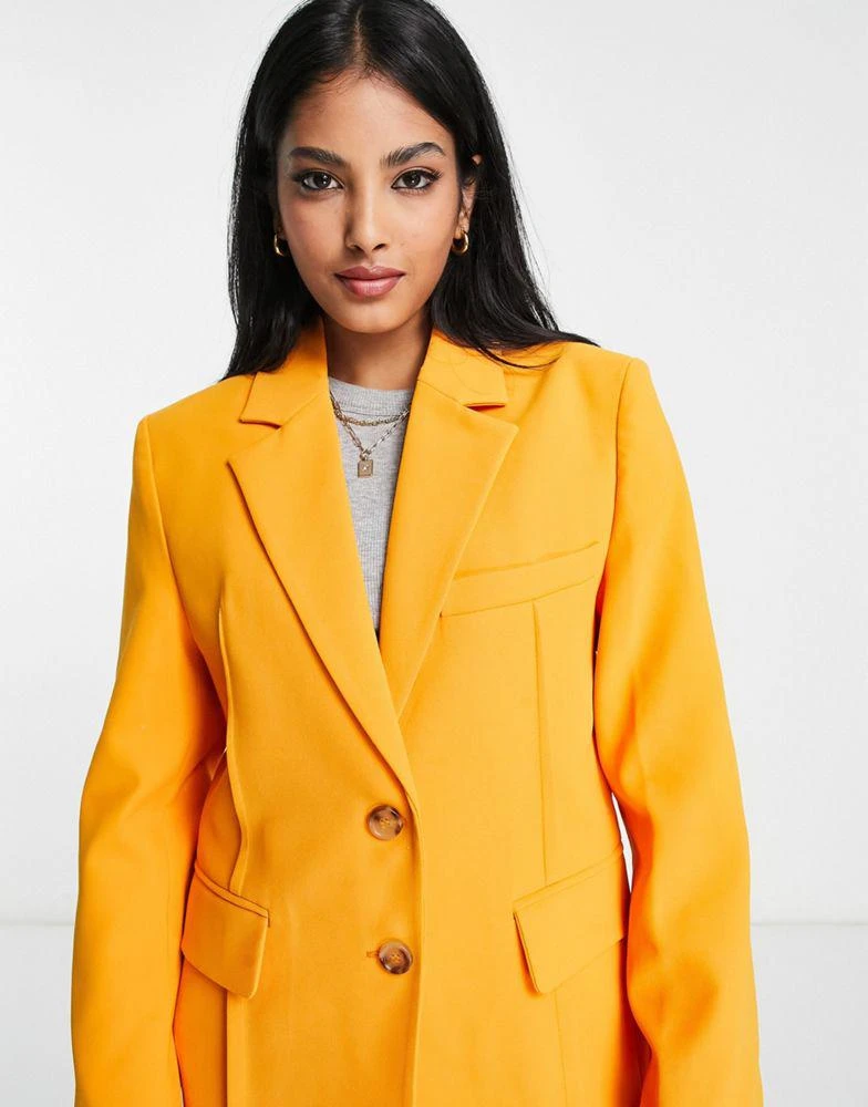 商品Mango|Mango oversized blazer in orange,价格¥539,第3张图片详细描述