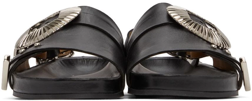 Toga Pulla SSENSE Exclusive Black Oversized Buckle Flat Sandals 2