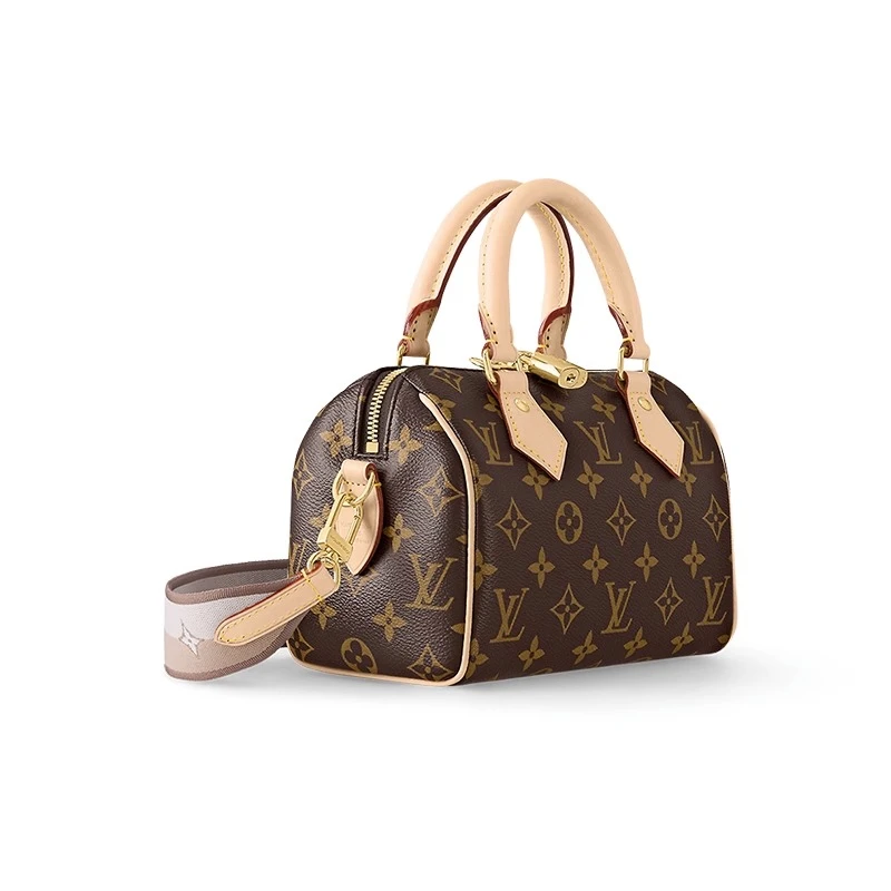 Louis Vuitton/路易威登 SPEEDY 20奶茶色老花斜挎手提包 M46222 送礼好物 商品