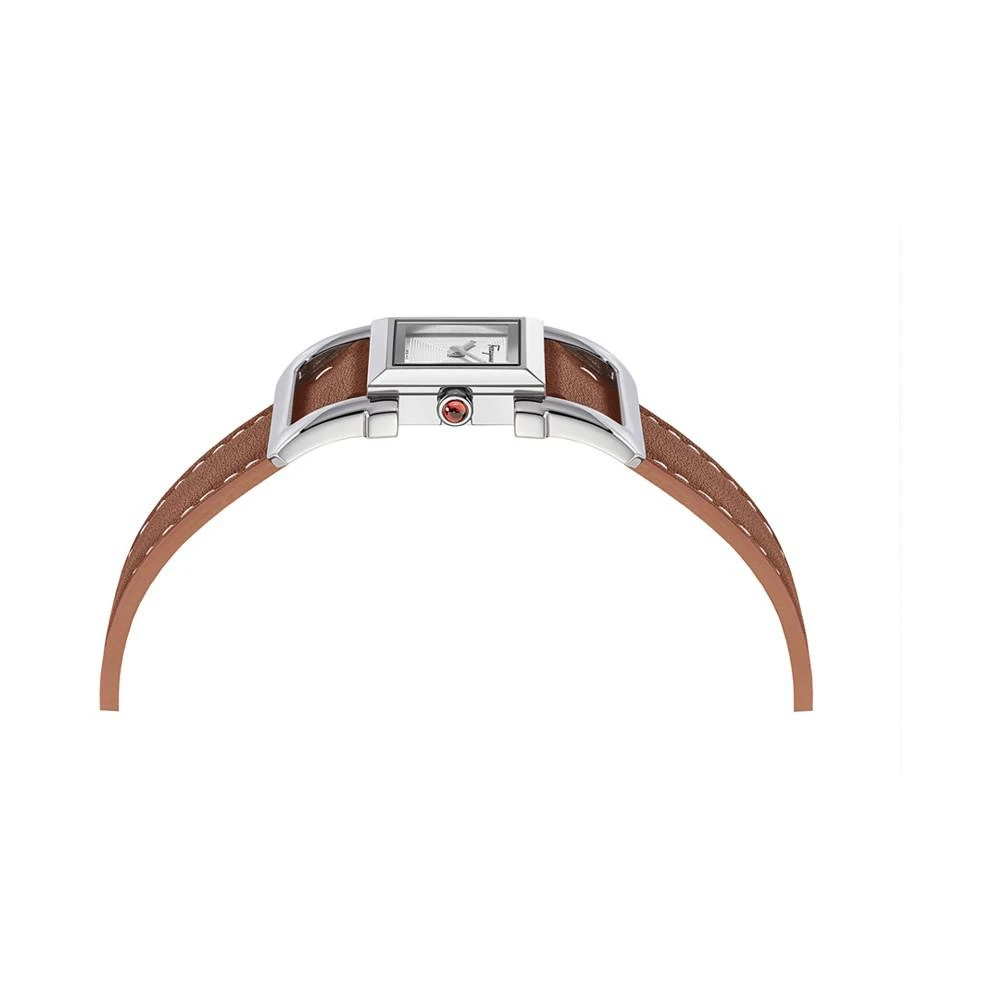 商品Salvatore Ferragamo|Women's Swiss Ferragamo Square Ingot Brown Double Wrap Leather Strap Watch 20mm,价格¥6282,第3张图片详细描述