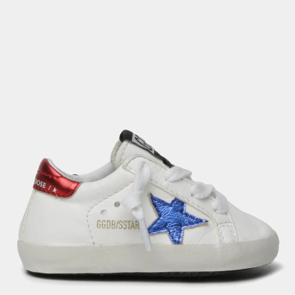 商品Golden Goose|Golden Goose Babies' Star Nappa Trainers - White/Blue/Red,价格¥635,第1张图片