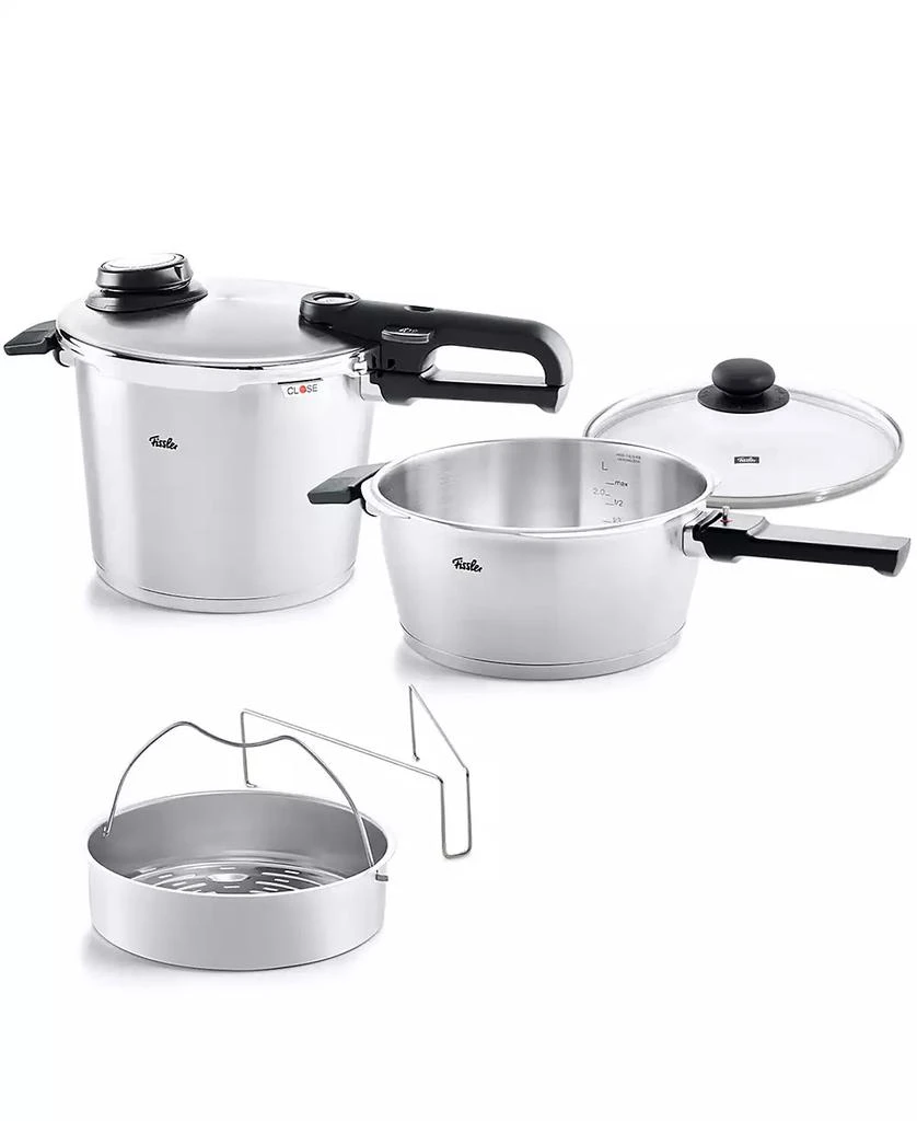 商品Fissler|Vitavit Premium Stainless Steel Pressure Cooker Set 3.7 Quart, 6.3 Quart with Glass Lid,价格¥3331,第1张图片