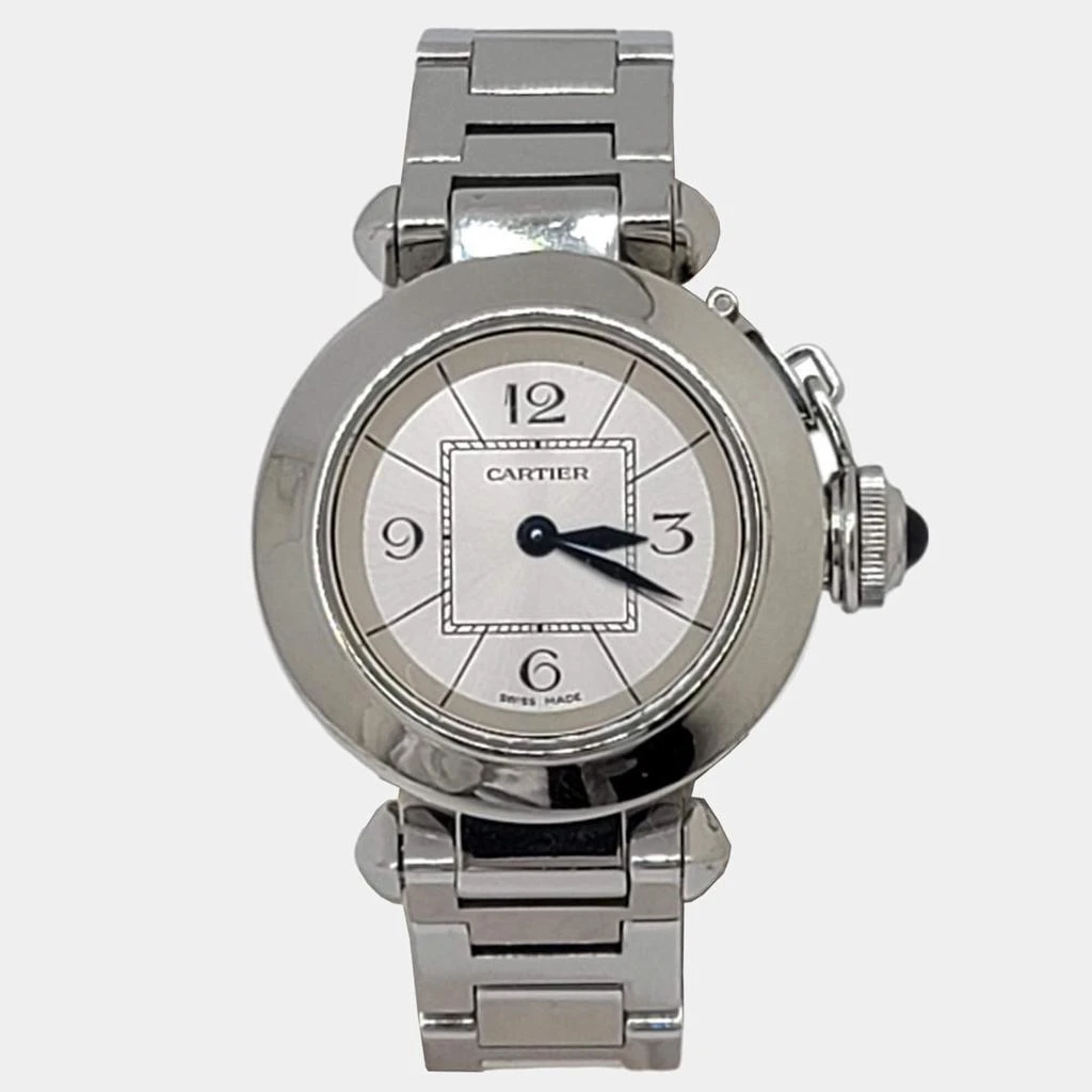 商品[二手商品] Cartier|Cartier Silver Stainless Steel Miss Pasha W3140007 Women's Wristwatch 28 mm,价格¥16910,第1张图片