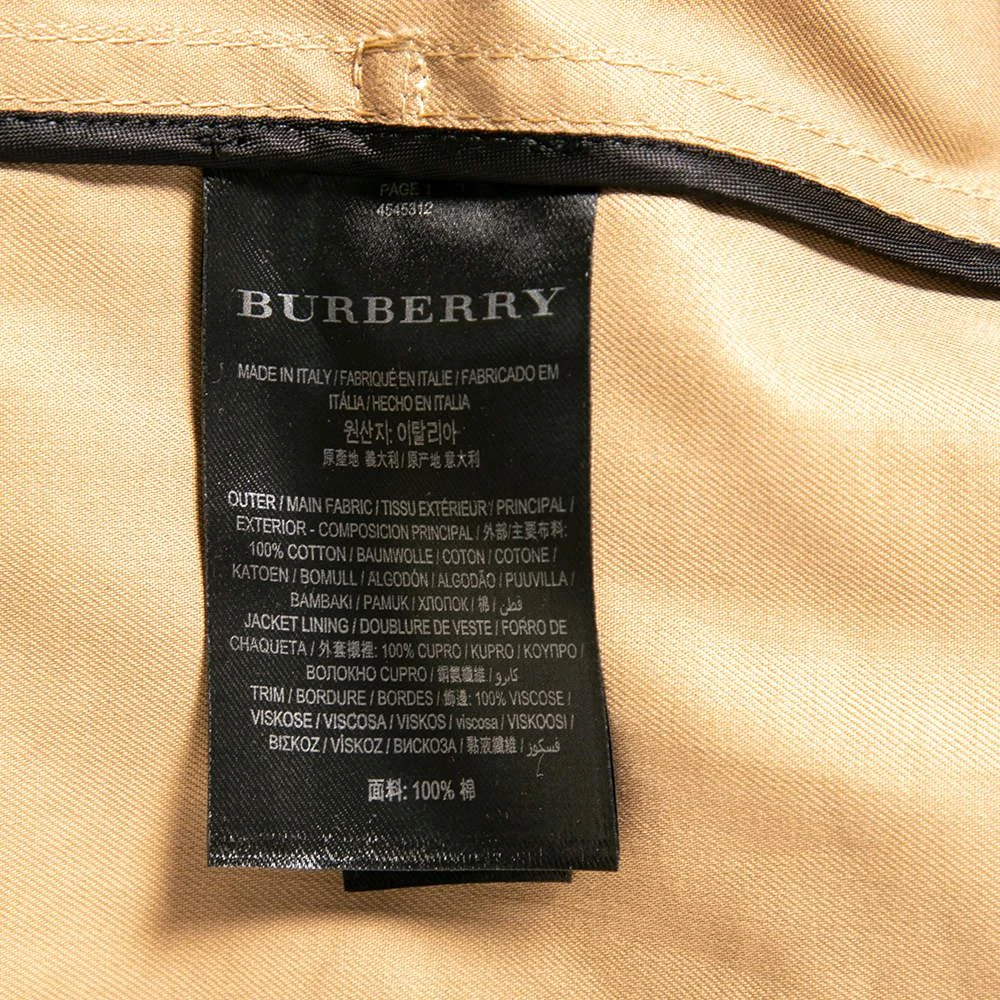 Burberry Beige Cotton Draped Collar Belted Trench Coat S 商品