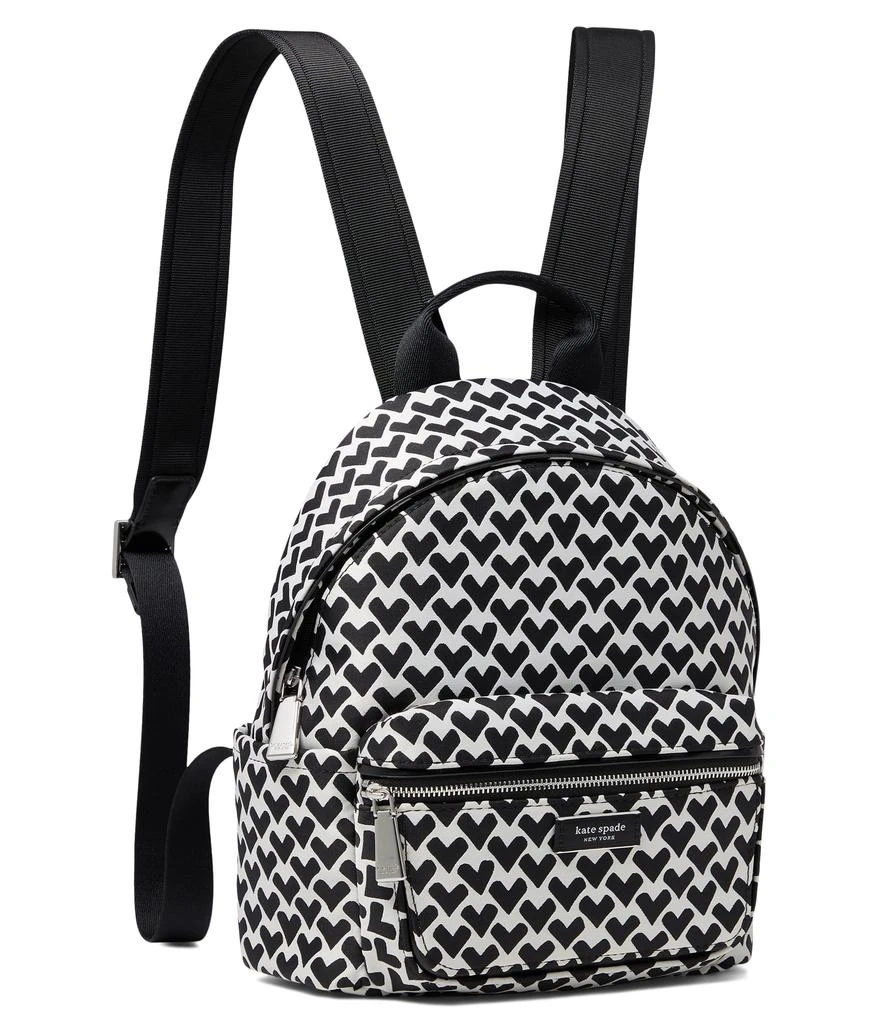 商品Kate Spade|Sam Icon Modernist Hearts Jacquard Fabric Small Backpack,价格¥1937,第1张图片