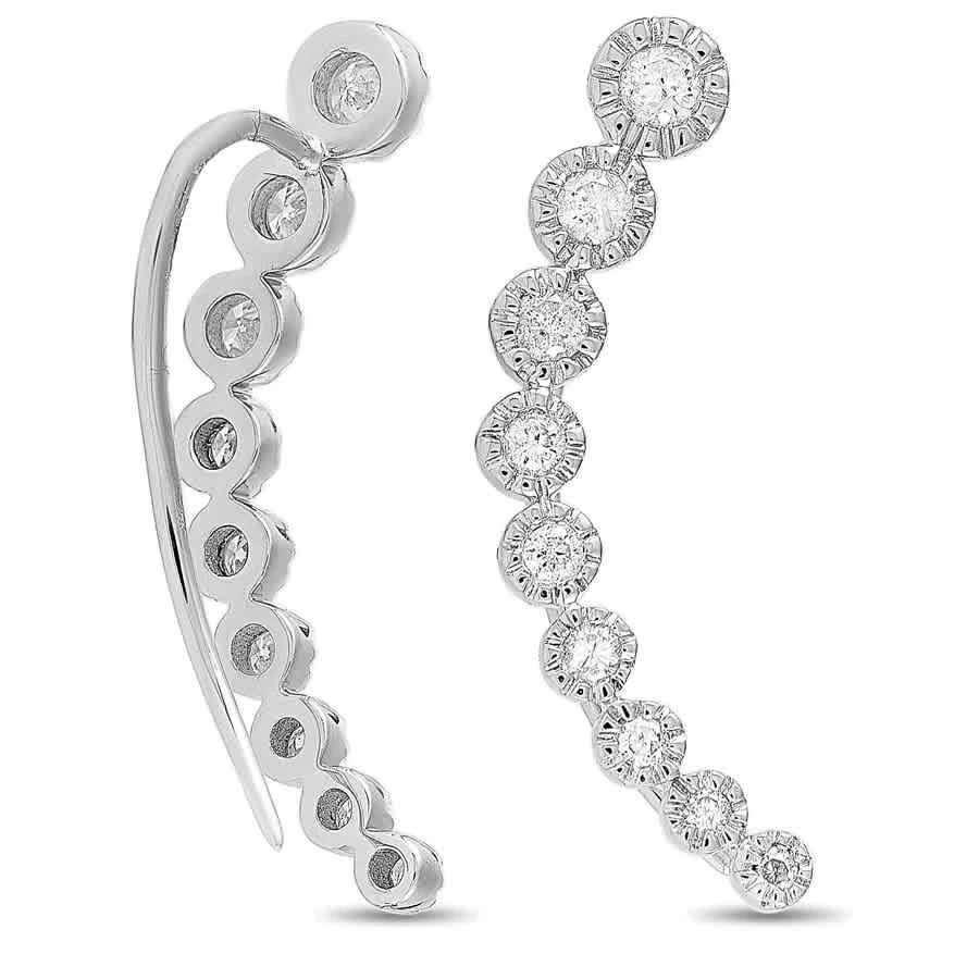 商品LB Exclusive|14K White Gold 0.50ct Diamond Climber Earrings,价格¥4790,第2张图片详细描述