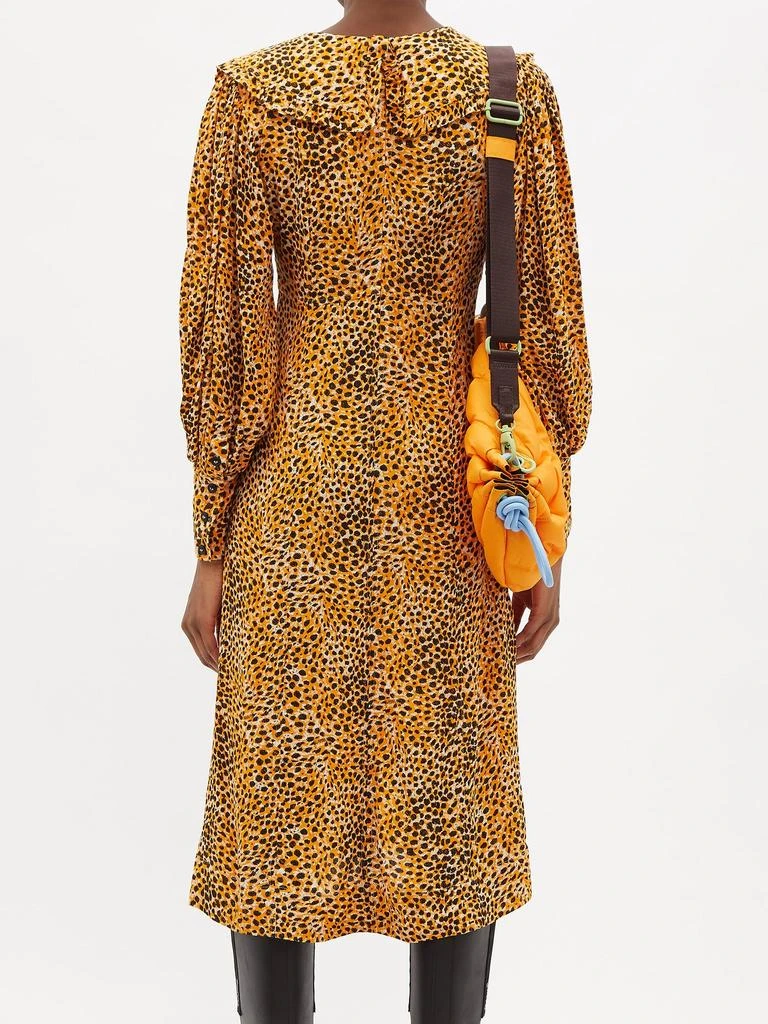 商品Ganni|Chelsea-collar cheetah-print crepe dress,价格¥705,第5张图片详细描述