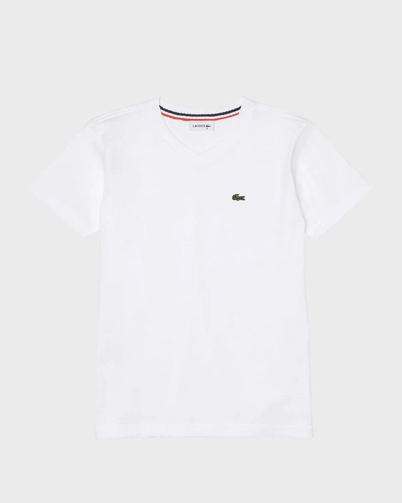 商品Lacoste|Kid's V-Neck Embroidered Crocodile T-Shirt, Size 2-16,价格¥273,第1张图片
