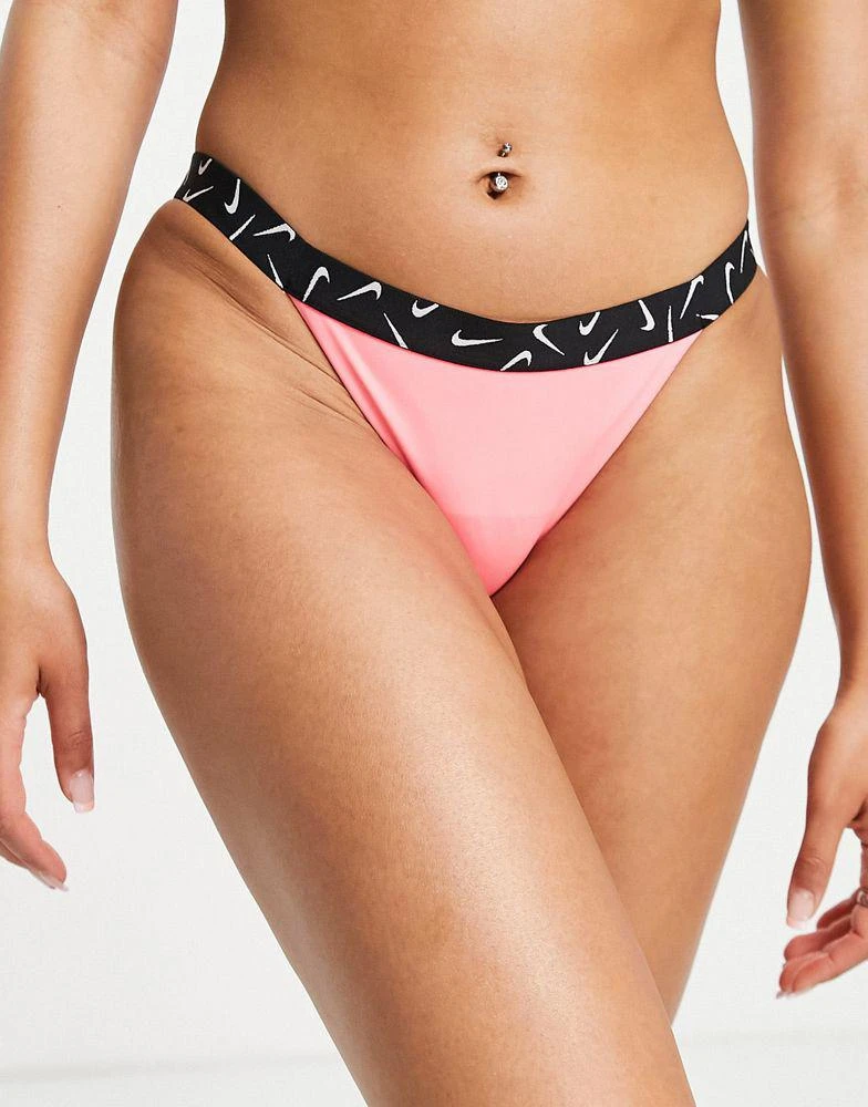 商品NIKE|Nike Swimming Swoosh taped bikini bottoms in pink,价格¥111,第3张图片详细描述