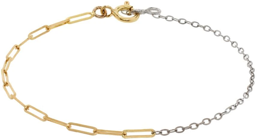 商品Yvonne Léon|White Gold & Gold Solitaire Bracelet,价格¥4710,第1张图片