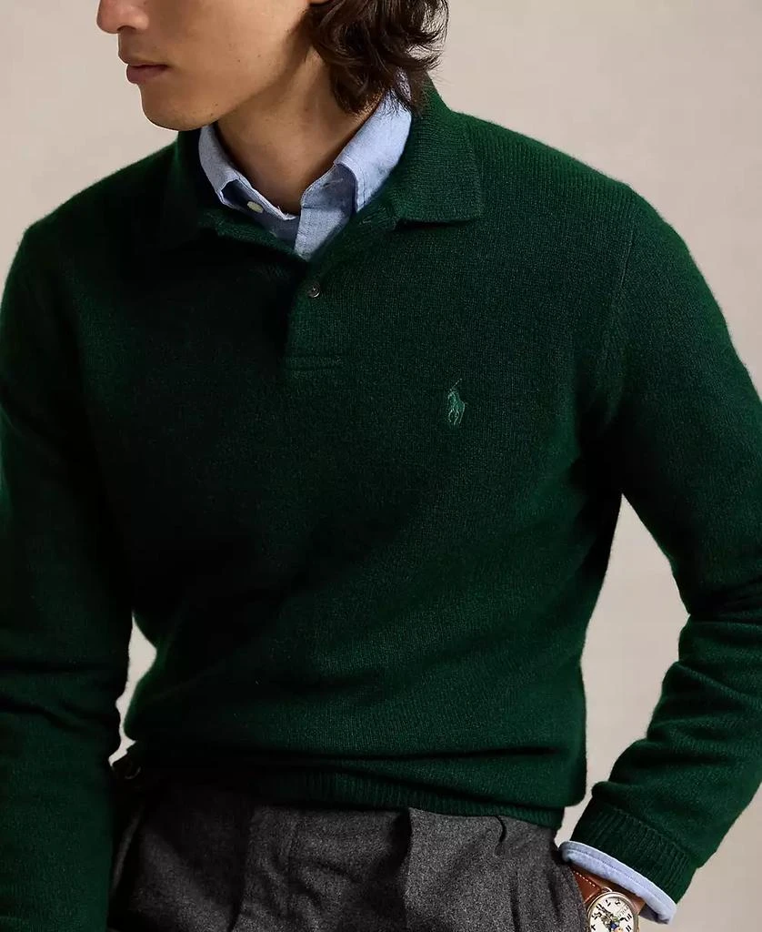 Men's Wool-Cashmere Polo-Collar Sweater 商品