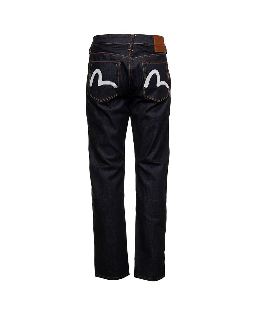 商品Evisu|Evisu Man's Blue Jeans With Off White Seagull  Back Print,价格¥1544,第4张图片详细描述