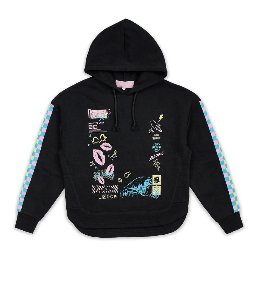 商品Reason Clothing|Womens Baddie Hoodie - Black,价格¥60,第4张图片详细描述