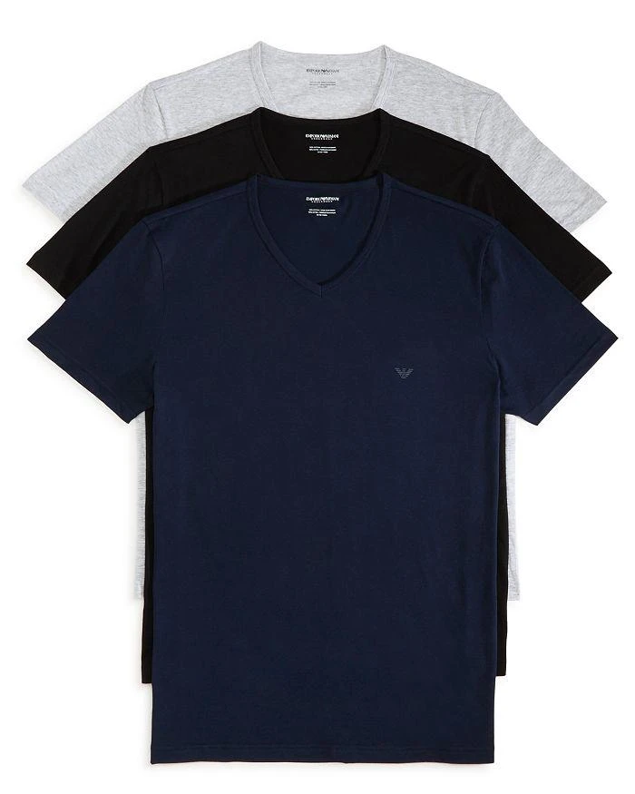 商品Emporio Armani|纯棉V领T恤三件装,价格¥526,第1张图片
