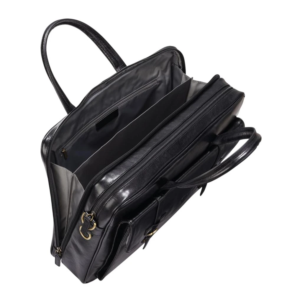 Genuine Leather Laptop Black Satchel Messenger Crossbody Shoulder Bag - Belmont 商品