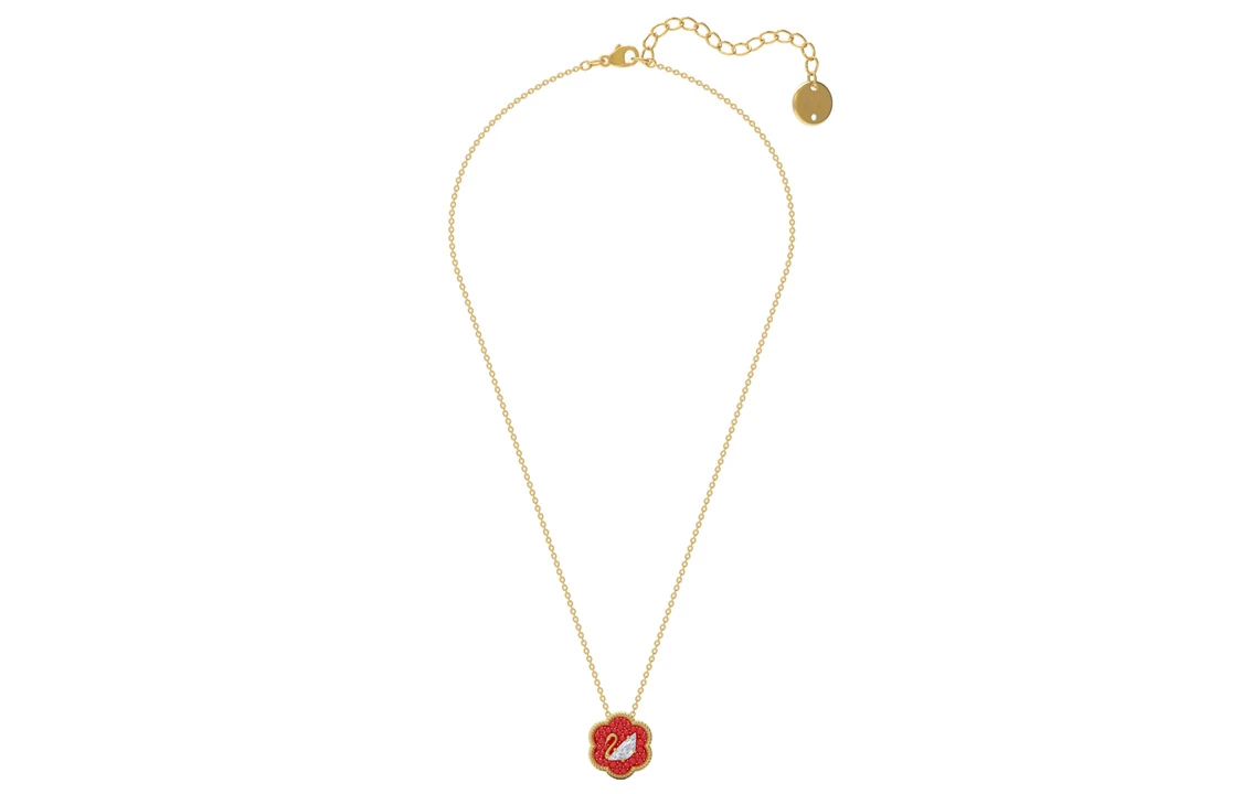 商品[国内直发] Swarovski|施华洛世奇 FLOWER OF FORTUNE 天鹅项链 女款 红色,价格¥798,第5张图片详细描述