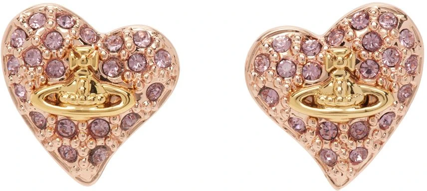 商品Vivienne Westwood|Gold & Pink Tiny Diamante Earrings,价格¥900,第1张图片