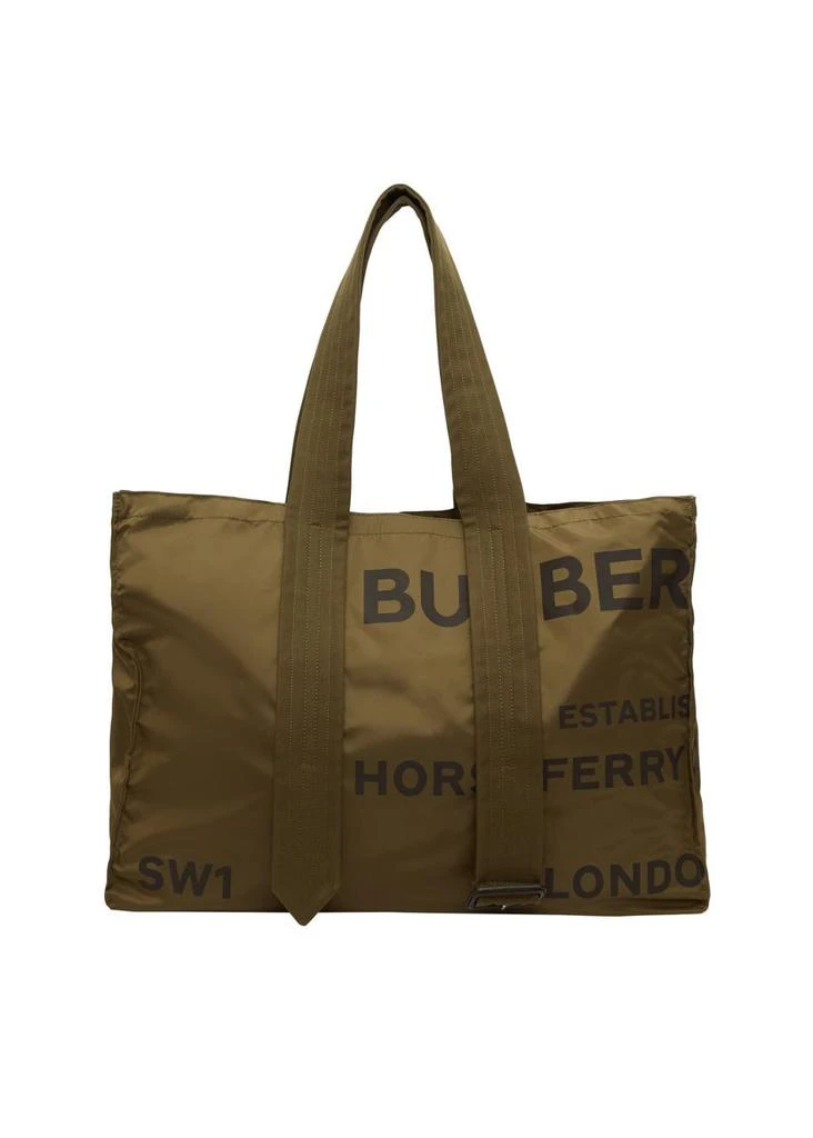 商品Burberry|Belt detail horseferry print nylon tote,价格¥6466,第1张图片