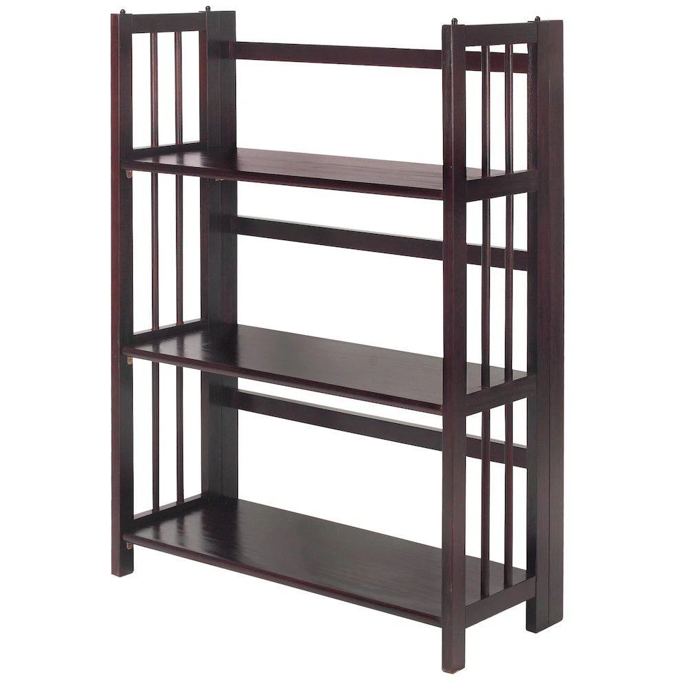 商品Casual Home|3-Shelf Folding Stackable Bookcase 27.5" Wide-Espresso,价格¥896,第1张图片