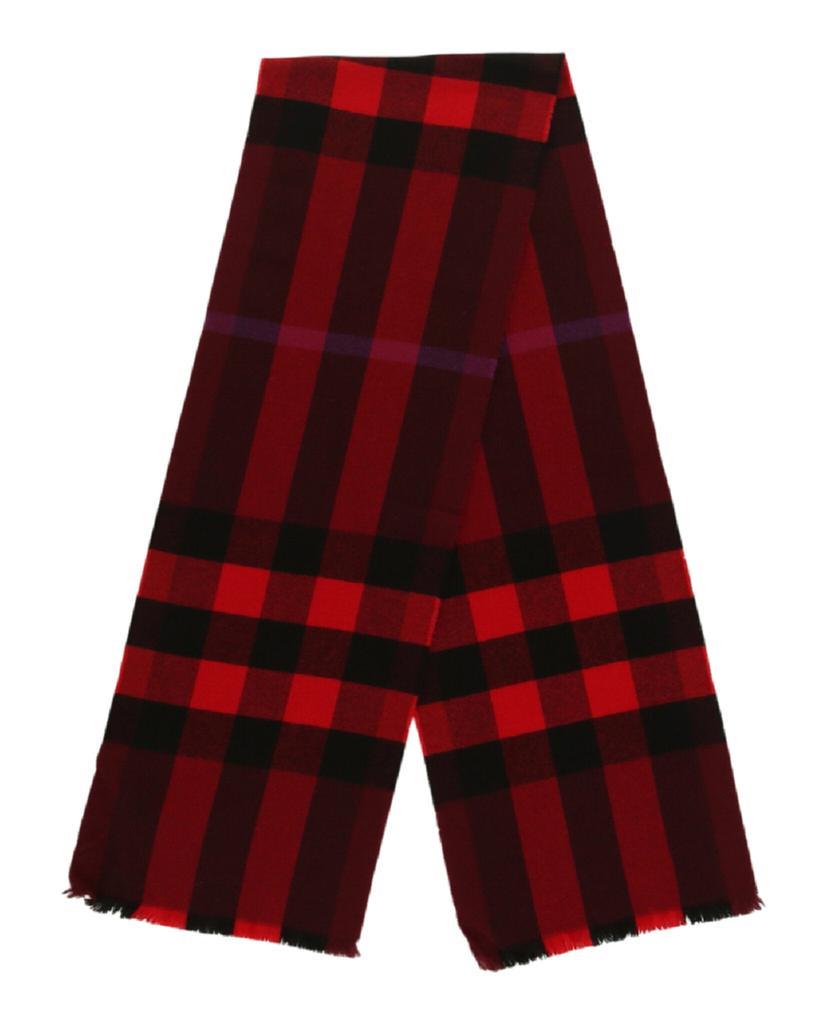 商品Burberry|Fringed Plaid Check Wool Scarf,价格¥1835,第4张图片详细描述