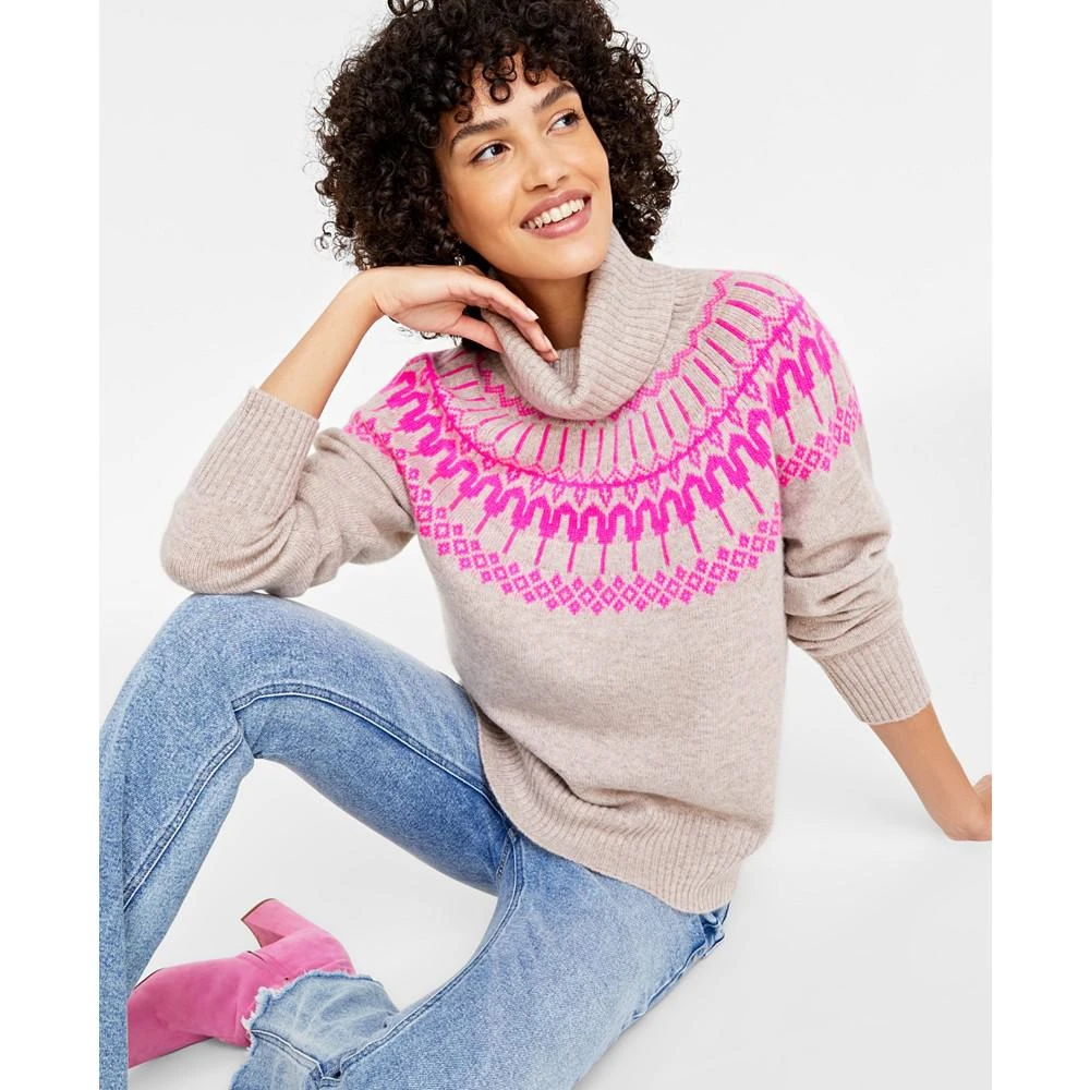 商品Charter Club|Women's 100% Cashmere Fair Isle Turtleneck Sweater, Created for Macy's,价格¥627,第1张图片
