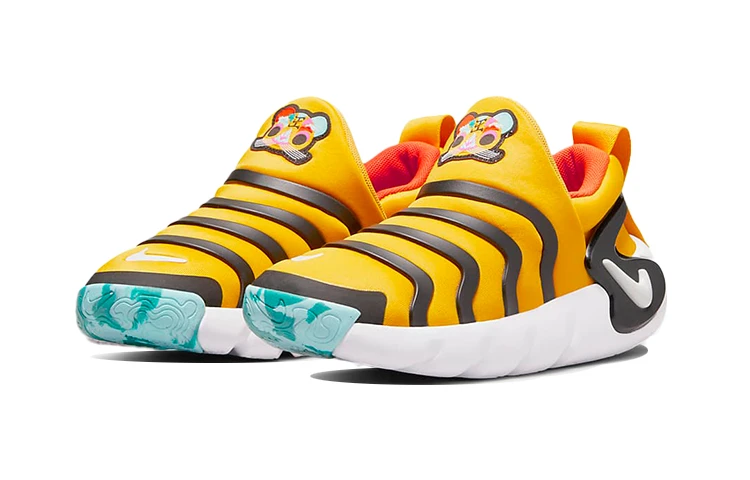 商品[国内直发] NIKE|[预售3天]Dynamo GO SE 毛毛虫 防踢耐磨 低帮 运动休闲鞋 黄黑色 中小童,价格¥390,第4张图片详细描述