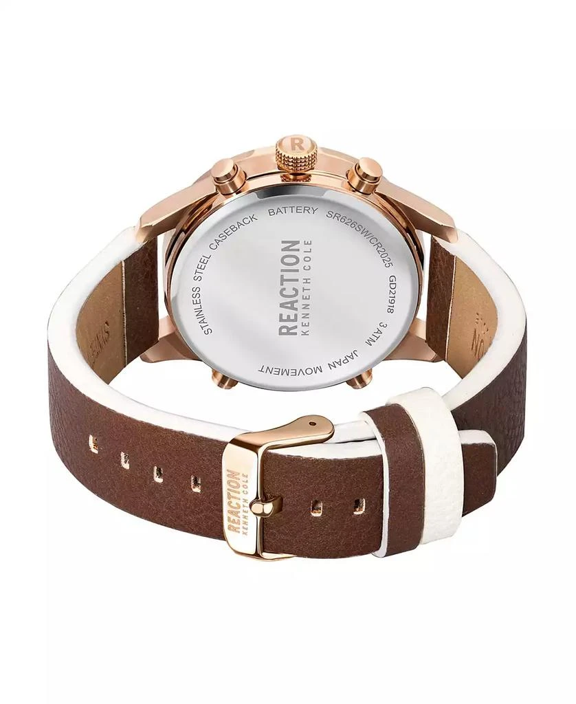 商品Kenneth Cole|Men's Ana-Digit Brown Synthetic Leather Strap Watch, 46mm,价格¥636,第2张图片详细描述