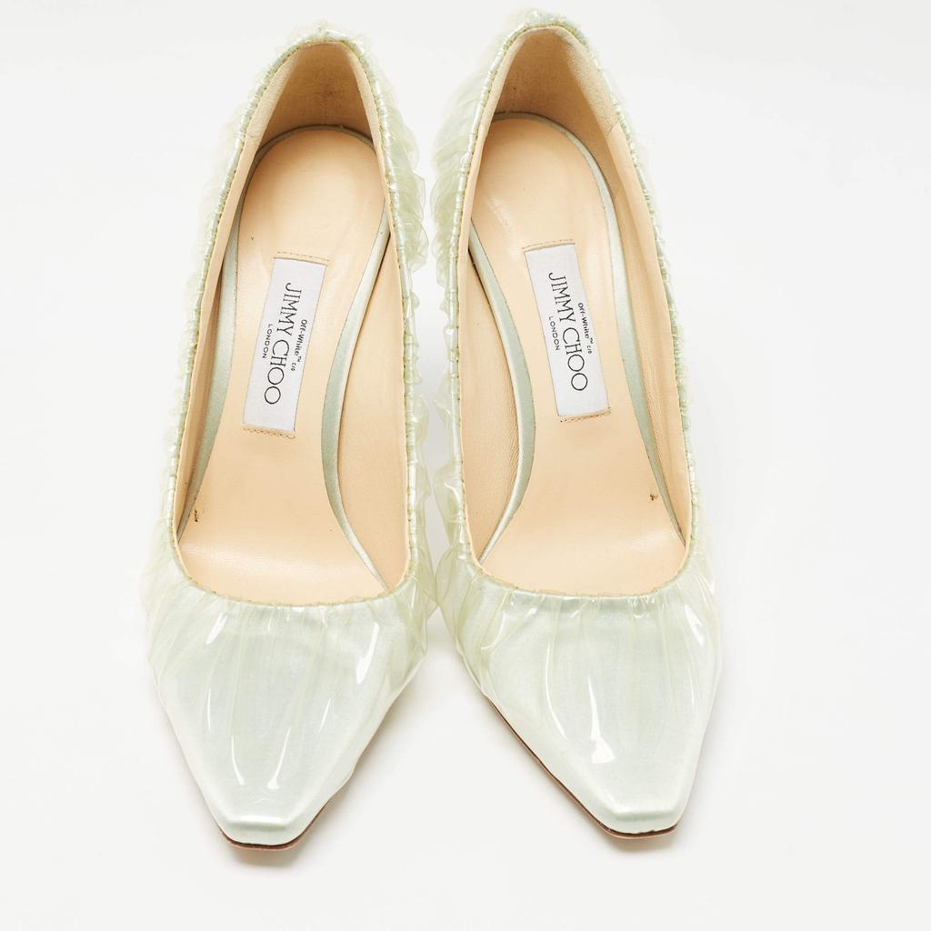 ジミーチュウ　GALA 39 Jimmy Choo Jimmy Choo x Off-White Light Blue Satin and