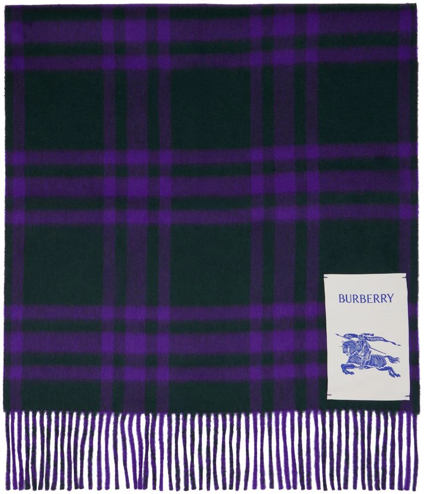 商品Burberry|Green & Purple Check Scarf,价格¥6112,第1张图片
