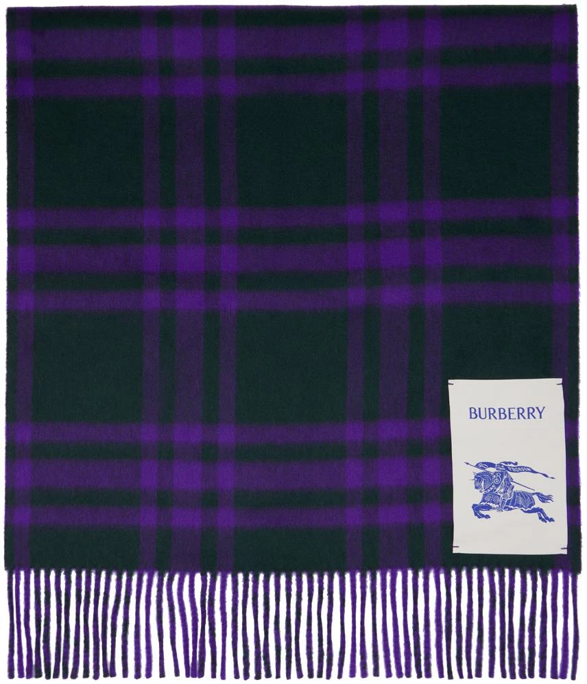 商品Burberry|Green & Purple Check Scarf,价格¥3744,第1张图片