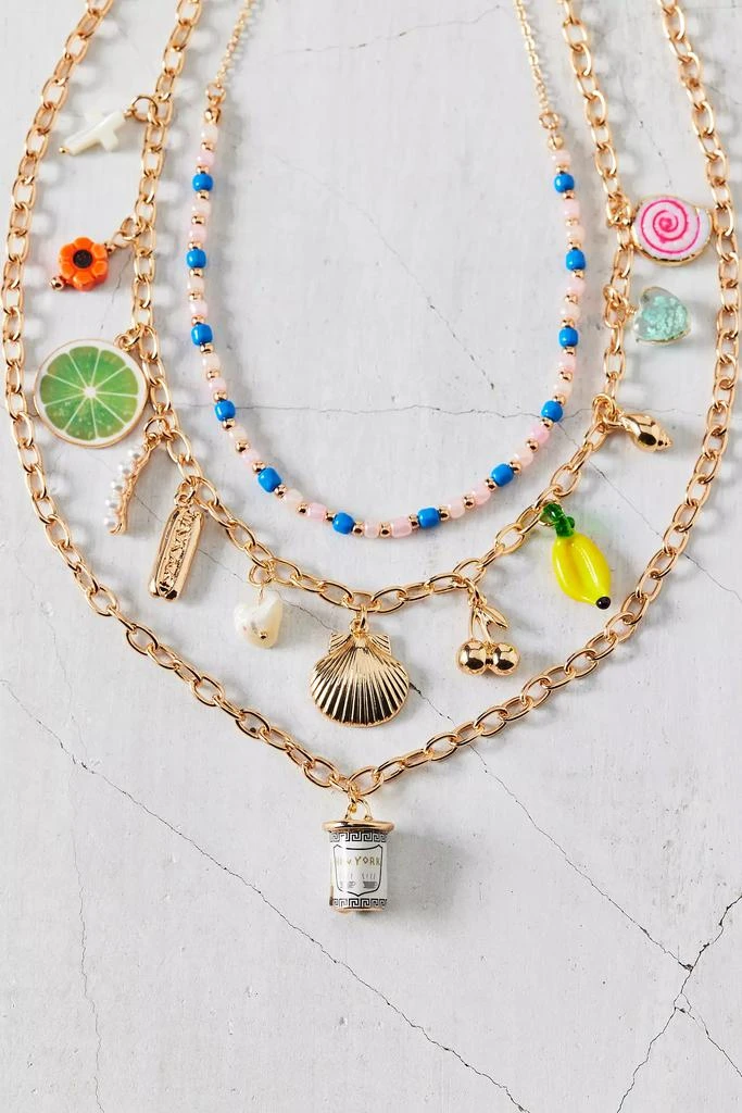 商品Urban Outfitters|Tapas Triple Layering Charm Necklace Set,价格¥148,第3张图片详细描述